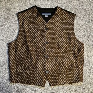 Le Collezioni Structure Vest Men’s Sz L Brown Wool Blend Made In Italy Formal